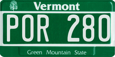 VT license plate POR280