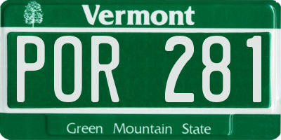 VT license plate POR281