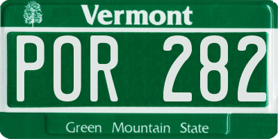 VT license plate POR282