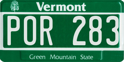 VT license plate POR283