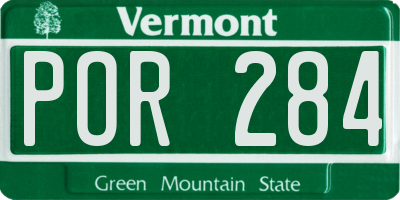VT license plate POR284