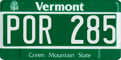 VT license plate POR285
