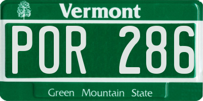 VT license plate POR286