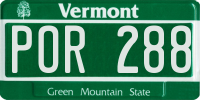 VT license plate POR288