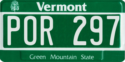 VT license plate POR297