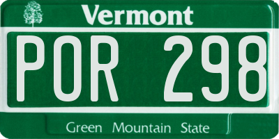 VT license plate POR298