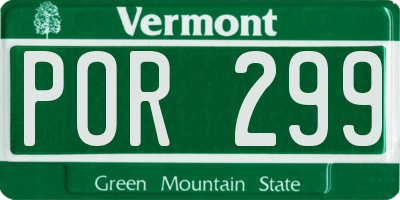 VT license plate POR299
