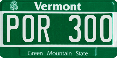 VT license plate POR300
