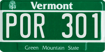 VT license plate POR301