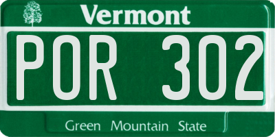 VT license plate POR302