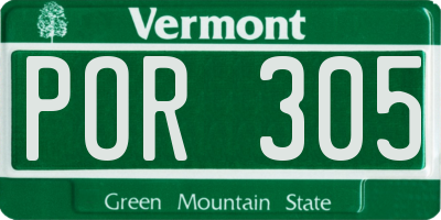VT license plate POR305