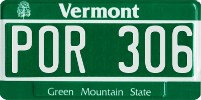 VT license plate POR306
