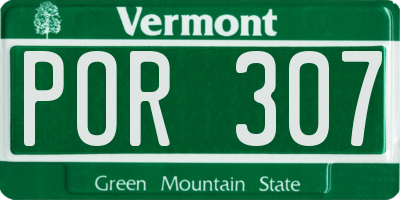 VT license plate POR307