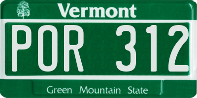 VT license plate POR312