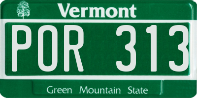 VT license plate POR313