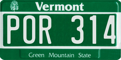 VT license plate POR314