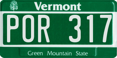 VT license plate POR317