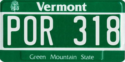 VT license plate POR318