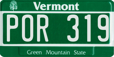 VT license plate POR319
