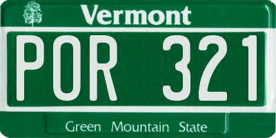 VT license plate POR321