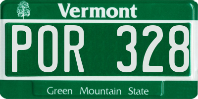 VT license plate POR328