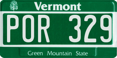 VT license plate POR329