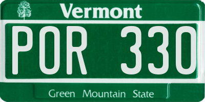 VT license plate POR330