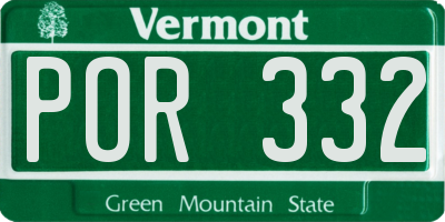 VT license plate POR332