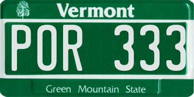 VT license plate POR333