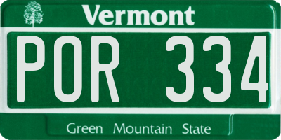 VT license plate POR334