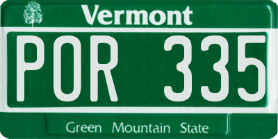VT license plate POR335