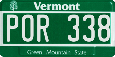 VT license plate POR338
