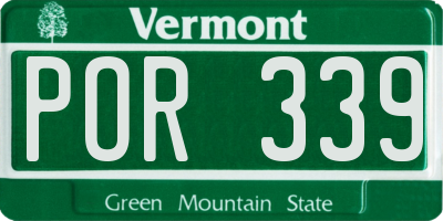 VT license plate POR339