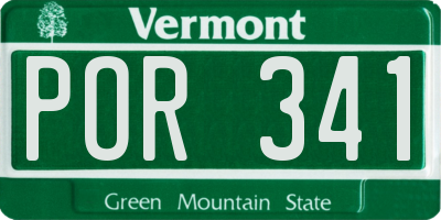 VT license plate POR341