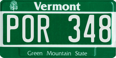 VT license plate POR348