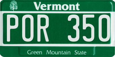 VT license plate POR350
