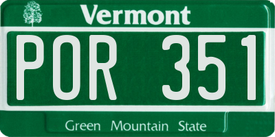 VT license plate POR351