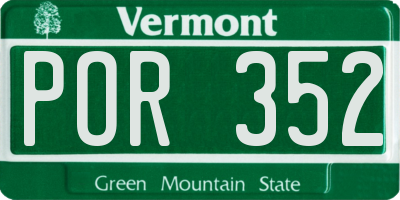 VT license plate POR352