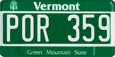 VT license plate POR359