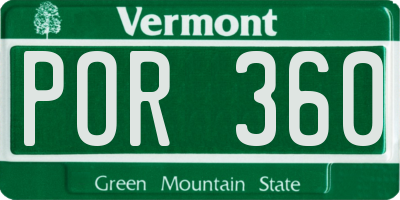 VT license plate POR360