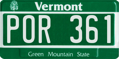 VT license plate POR361