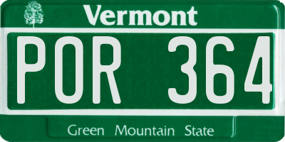 VT license plate POR364