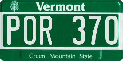 VT license plate POR370