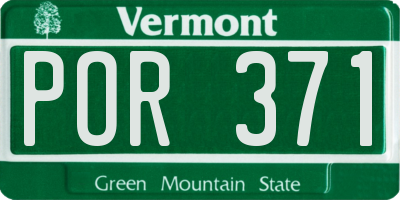 VT license plate POR371