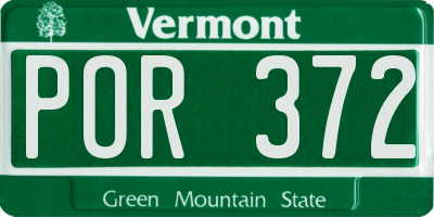 VT license plate POR372