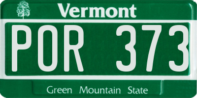 VT license plate POR373