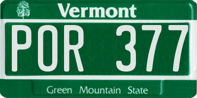 VT license plate POR377