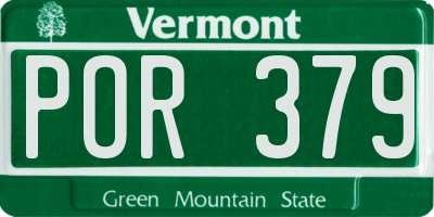 VT license plate POR379