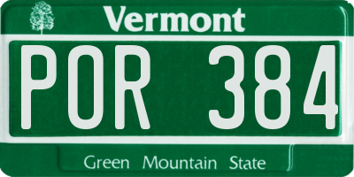 VT license plate POR384