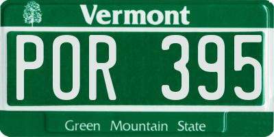 VT license plate POR395